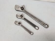 VINTAGE LOT (3) ADJUSTABLE WRENCHES PECK STOW & WILCOX 8