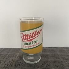 Vintage 70s Miller High Life Beer Glass Retro Bar Drinking Lounge Mancave picture