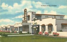 Beaumont Texas Tower Hotel Courts roadside linen Teich Postcard 21-803 picture