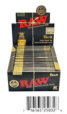 50 X Booklets RAW Classic Black King Size Slim Natural Papers.  picture
