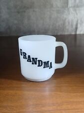 Vintage Glasbake Milk Glass Grandma Grandmother Rhyme Mug Cup USA picture