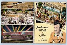 Los Angeles California CA Postcard Zamboanga South Sea Nite Club c1940's Vintage picture