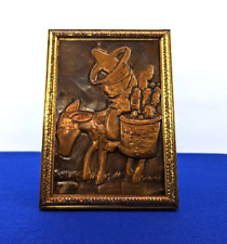 Vintage Embossed Copper Relief Signed 