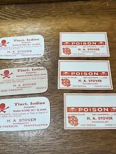 Antique New Old Stock, New Freedom, Pa Poison Labels NOS picture