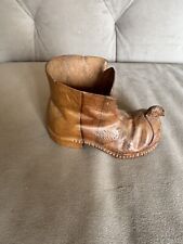 Vintage Hand Carved Wood Boot With Mouse On Toe picture