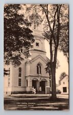 Yarmouth ME-Maine, First Parish Church, Antique Vintage Souvenir Postcard picture