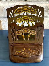 Antique German GES GESCH Stamp Letter Rack Holder Painted Flowers c.1910's picture