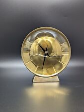 ✨ Vintage MCM Brass Clock Quartz Mid Century Modern Clock picture