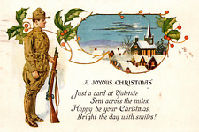 Christmas Postcard World War I US Solider Mail Camp Hancock Augusta GA c. 1917 picture