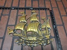 Vintage Metal Pirate Ship Wall Decor Made In Japan picture