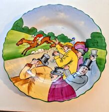 Antique Ahrenfeldt Crown Saxe Hand Painted Porcelain 9.5” Horse Race Plate C1900 picture