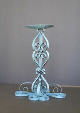 VTG Wrought Iron Metal Candle Holder Shabby Chic 9 1/2