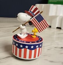 Vintage Peanuts America The Beautiful Music Box Sculpture. Snoopy & Woodstock  picture