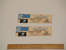 Vintage Florida - Cypress Gardens 1986 Set of 2 Coupons picture