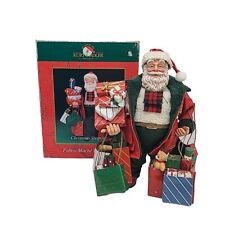 Kurt Adler Santa’s World “Christmas Shopping” Fabric Mache Figure 10” W Box picture