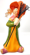 Halloween Lady With Broom Figuring Ceramic picture