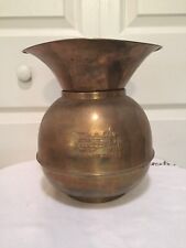 Antique BRASS SPITTOON UNION PACIFIC R.R. EMBOSSED RAILROAD LOGO 9