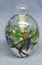 Vintage Zellique Studio Art Glass Perfume Bottle Paperweight Grapes Wisteria EX picture