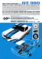 1966 Shelby American GT 350 Performance Sales Ad 13 x 19 Poster picture
