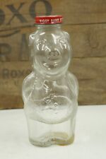 Vintage Collectible 1950's Pig Piggy Bank Syrup Bottle Glass picture