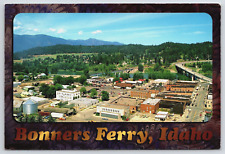 Aerial View Bonners Ferry Idaho ID Main Street Kootenai River 6x4 Postcard B21 picture