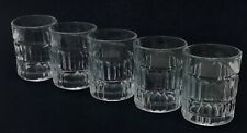 Vintage French Clear Moulded Glass Shot Glasses x 5 - 50ml picture