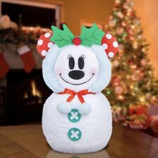 Disney Minnie Mouse Christmas Door Greeter Porch Holiday Sherpa Snowman 23 Inch picture
