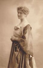 Woman With Gown With Big Sleeves Real Photo Postcard rppc picture