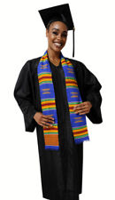 Blue and Gold Hand Woven Kente Cloth Graduation Stole / Sash picture