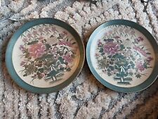 Vintage Pair Of  Chinese Macau Porcelain Decorative Plate hand painted. 1970s. picture