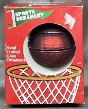 Vintage 1999  Bradford Sports Glass Ornament Basketball picture