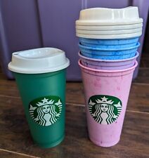 STARBUCKS Reusable Hot/Cold Cups with Lids Set of 5 Assorted picture