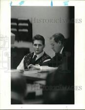 1991 Press Photo Accused Killer Derek Ian Hilla in San Jacinto Courtroom picture