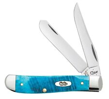 CASE XX 25593 MINI TRAPPER POCKET KNIFE SAWCUT CARIBBEAN BLUE BONE 3.5