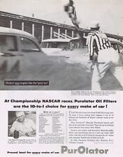 1956 PUROLATOR OIL FILTERS with NASCAR THEME Orig. Magazine Ad - CHUCK STEVENSON picture