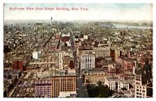 Birds Eye View From Singer Building Early New York City NY Posted 1913 Postcard picture