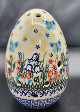 VENA Garden of Eden Large Decorated Tea Light Egg Polish Pottery picture