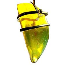 Mexican Amber Pendant Mossy Green Yellow - Amazing Quality Handcrafted Chiapas picture
