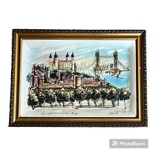 Artmart Japan Tower Of London And Bridge 3D Porcelain Picture Signed Fleming picture