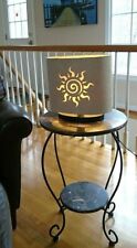 Tan Suede Look Sunburst Accent Table Lamp picture