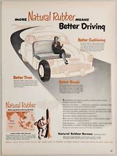 1950 Print Ad Natural Rubber Bureau Better Driving Seats,Tires Washington D.C.  picture