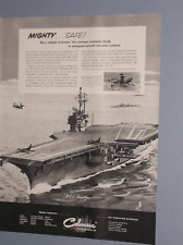 1956 CELANESE CHEMICALS AD W/ U.S.S. SARATOGA AIRCRAFT CARRIER picture