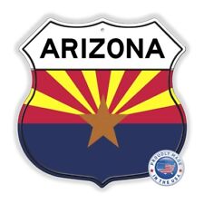 Arizona State flag Highway Roadway Interstate Shield Shaped Aluminum Sign  12