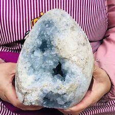10.67LB Natural Beautiful Blue Celestite Crystal Geode Cave Mineral Specimen 935 picture