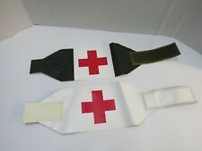 Vintage Swedish Red Cross Armband Medic First Aid OD White Reversible NOS Sweden picture