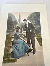 Antique 1910’s Postcard Romantic Couple In The Park #470 picture