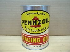 Vintage Pennzoil Racing Oil SAE 20W-40 Quart Can Advertising picture