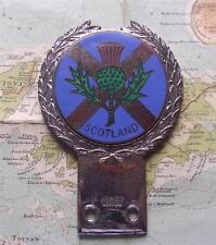 Old Heavy Chrome Car Mascot Badge  : c1960 Scotland Thistle Saltire by J R Gaunt picture
