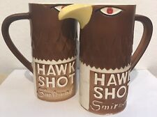 Vintage 70's Pair of Smirnoff Hawk Shot Glasses Barware - Mug Bird Made In Japan picture