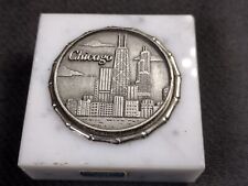 VTG CHICAGO PAPER WEIGHT MARBLE BASE MADE IN ITALY picture